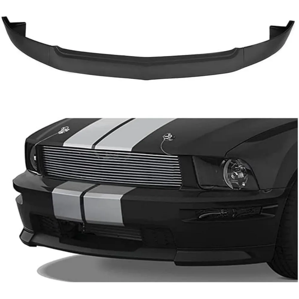 

Front Bumper Lip Spoiler Splitter Compatible with 2005-2009 Mustang V8 GT 2-Door Lower Lip Protector Kit Black ABS Plastic
