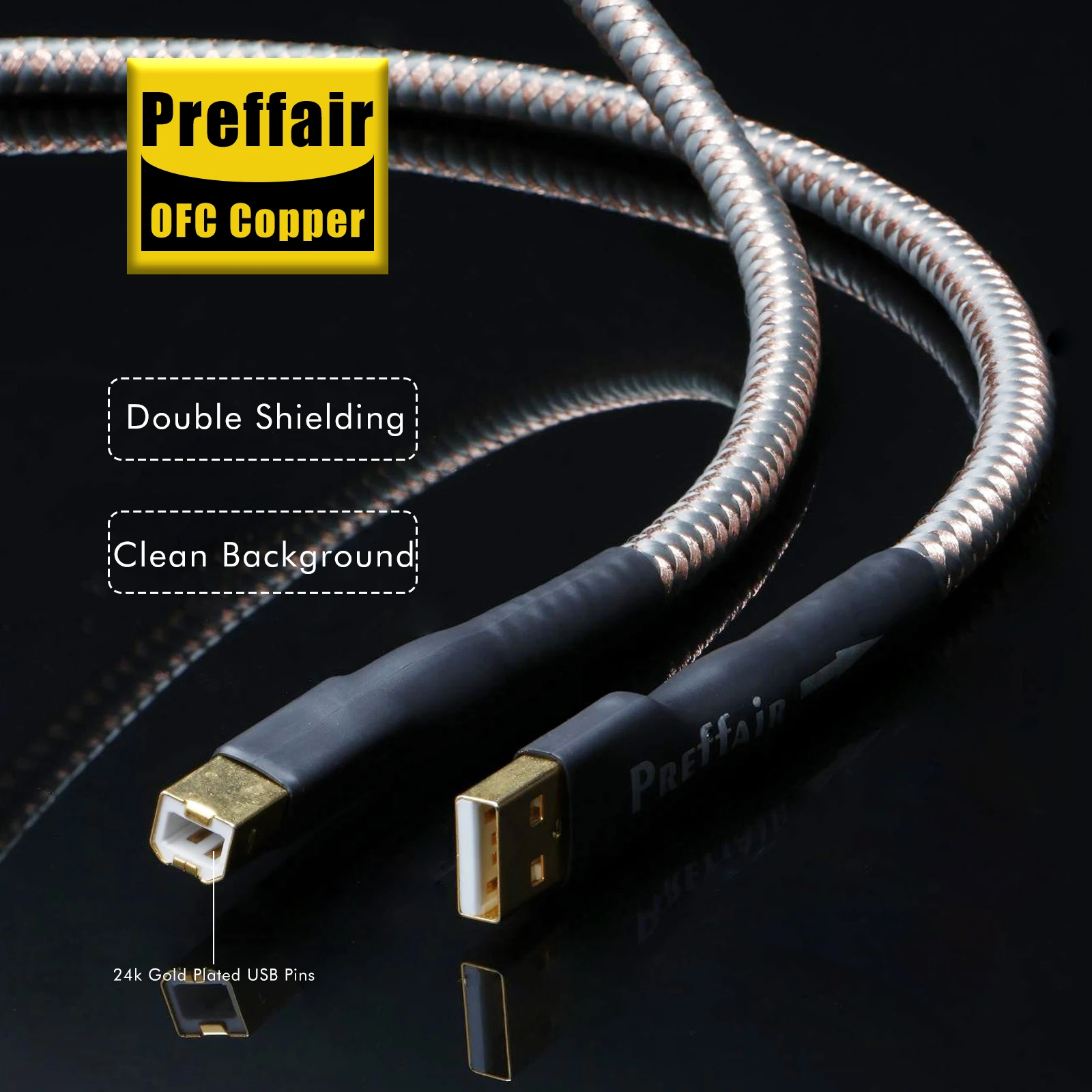 Preffair Hochwertiges USB2.0 Typ A zu B Drucker-/Scanner-Kabel mit Hoher Geschwindigkeit für Drucker, Monitore, Externe Festplatten und Scanner – Detail 4