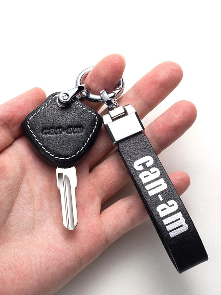 Echtes Leder Motorrad-Schlüsseletui für BRP Ardier Can-Am Can Am Motorrad-Modifikation Schlüsselabdeckung Schlüsselanhänger Zubehör – Detail 5
