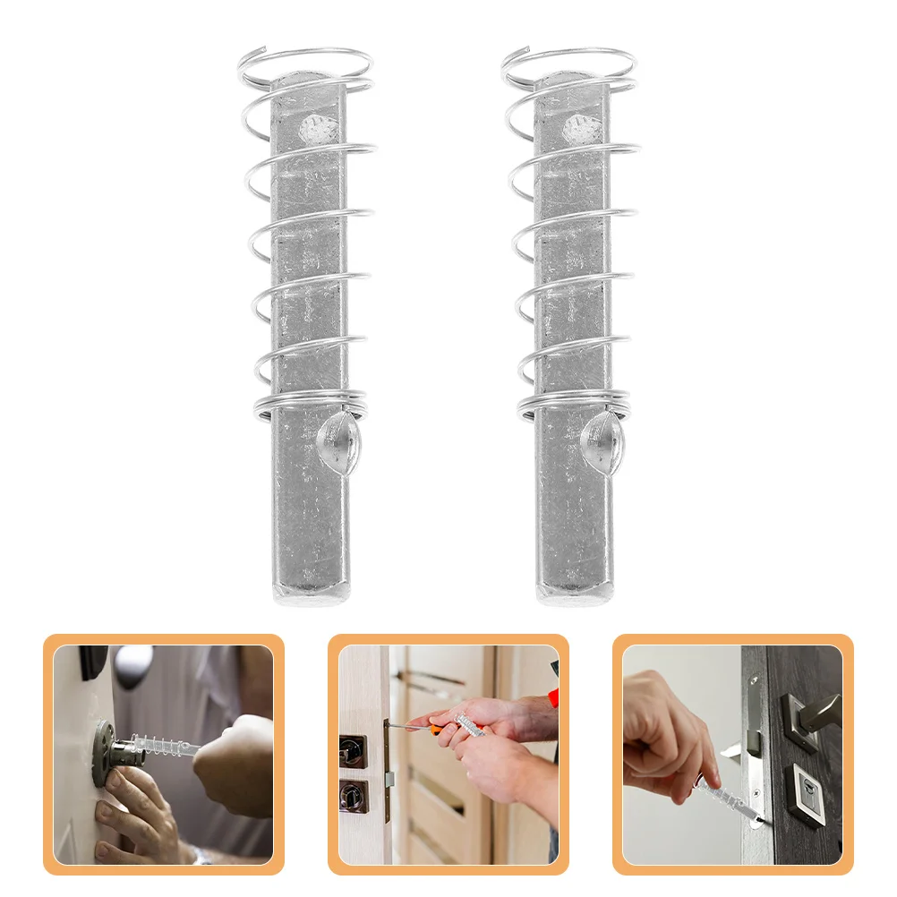 

2Pcs Door Lock Spring Spindle Stainless Steel Spindles Replacement for Door Handle Knobs Durable Security Parts