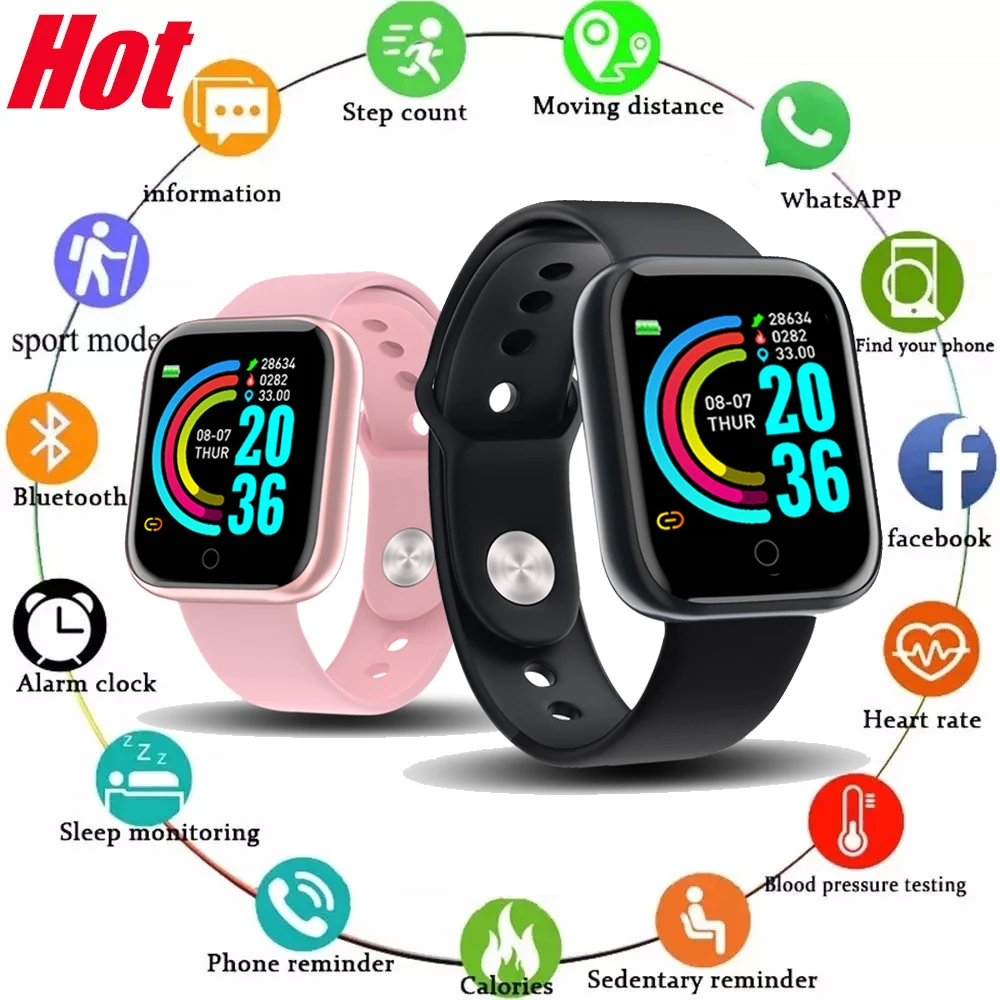 Y68 Đồng Hồ Thông Minh Nam Nữ Đồng Hồ Nữ D20 Đồng Hồ Thông Minh Smartwatch Đồng Hồ Điện Tử Thể Dục Màn Hình Quà Tặng Sinh Nhật Cho Xiaomi Huawei Vòng Tay