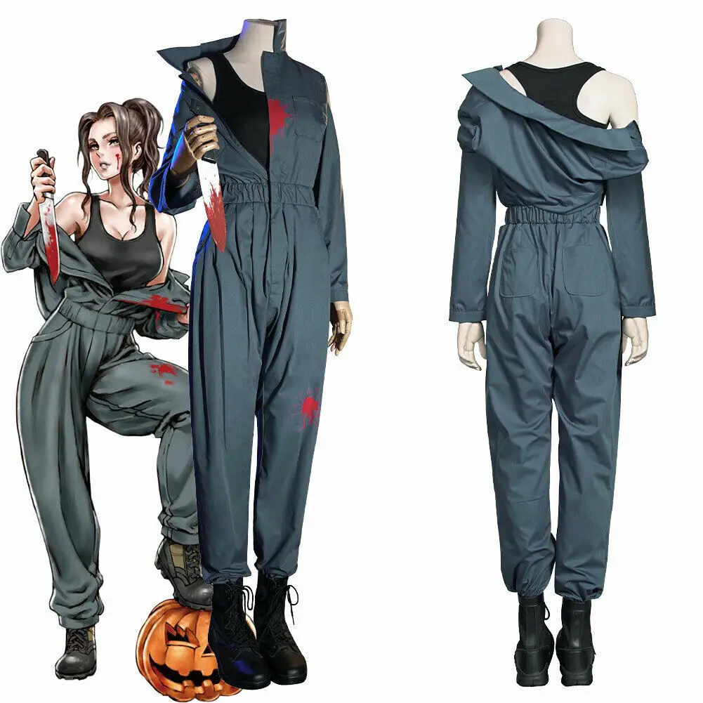 

Movie Michael Myers Cosplay Costumes Murderer Jumpsuits Uniform Female Workwear Womens Clothes for Halloween Party