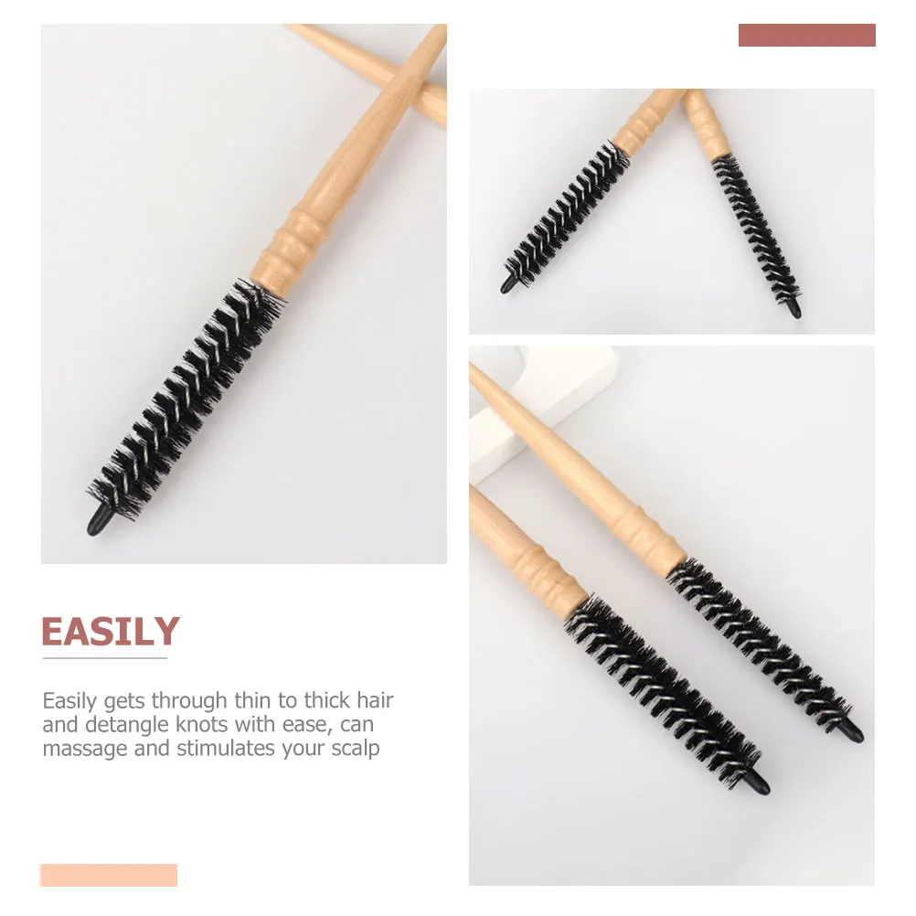 

2pcs Roll Styling Comb Anti Static Hairbrush Women Blow Drying Roll Large Blow Drying Brush Round Brush Nylon Wool