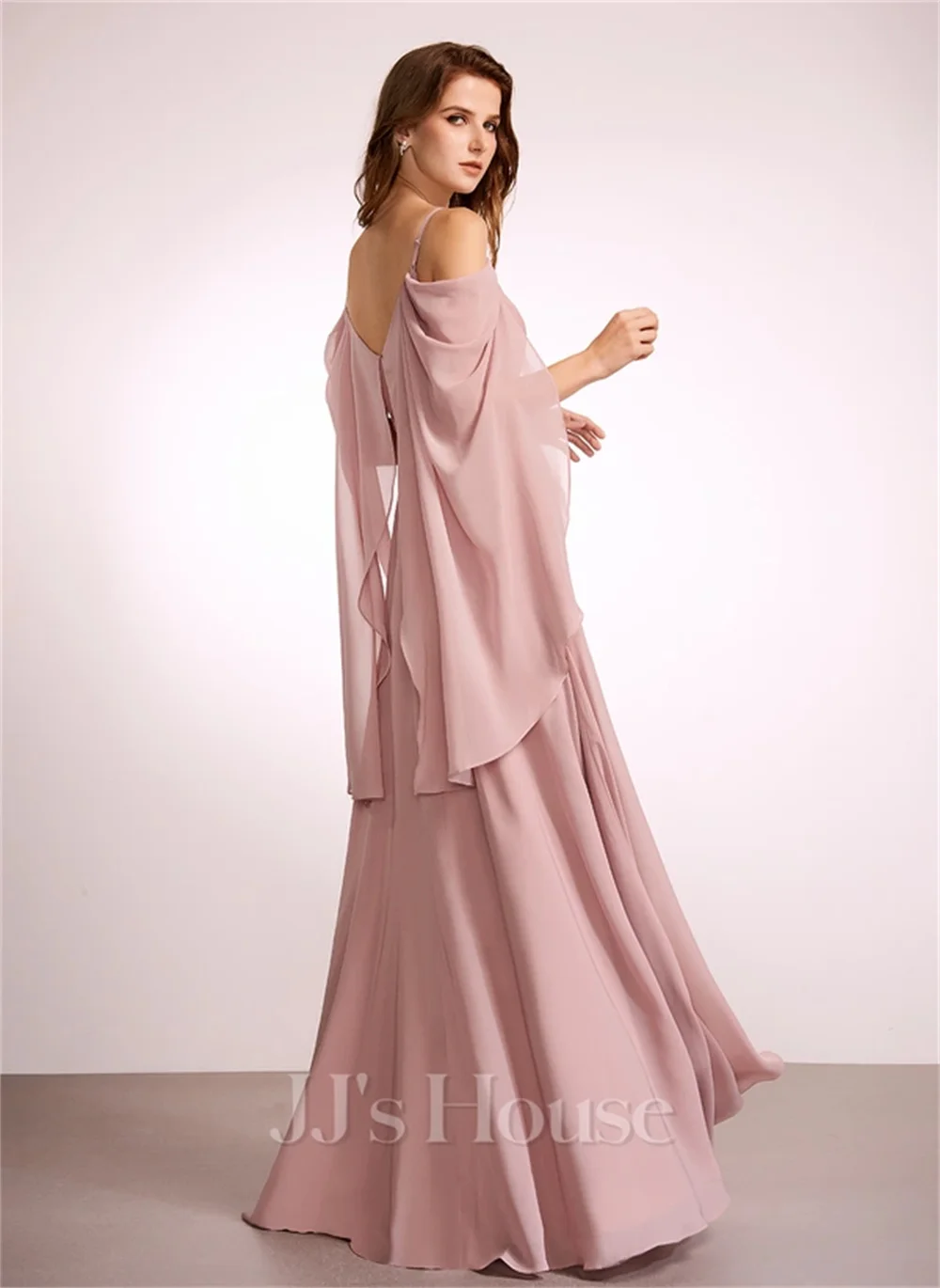 A-line V-Neck Floor-Length Chiffon Bridesmaid Dress With Ruffles robes invitée mariage robe demoiselle d honneur femme