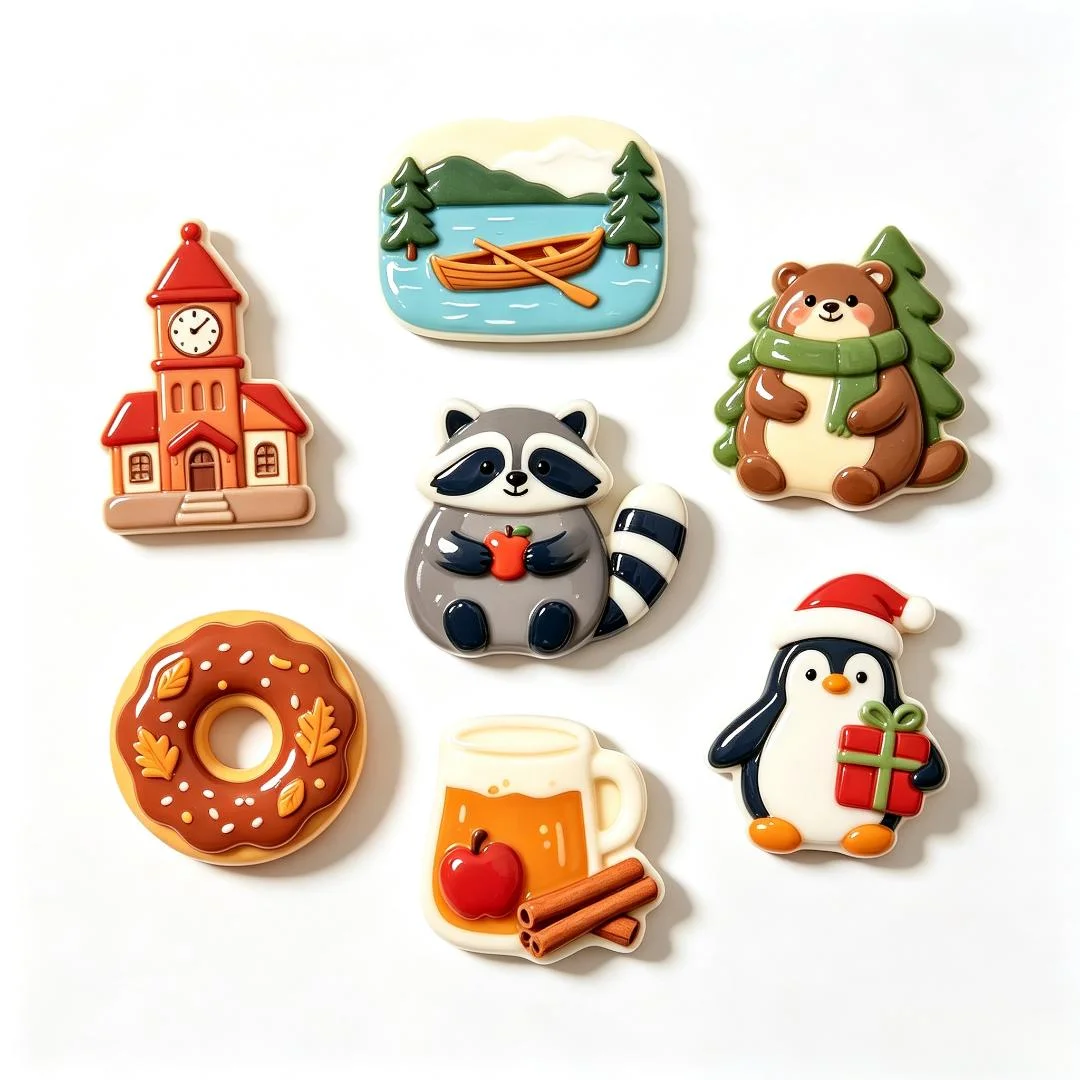 Wholesale Custom 3D Epoxy Fridge Magnet Personalized Creative Fridge Magnet UV Printing Resin Refrigerator Magnets Sticker