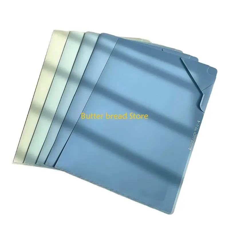 W89C 5Pcs Clear Views File Folders Document Carry Pouches File Sleeve Plastic Materials Business File Organizers