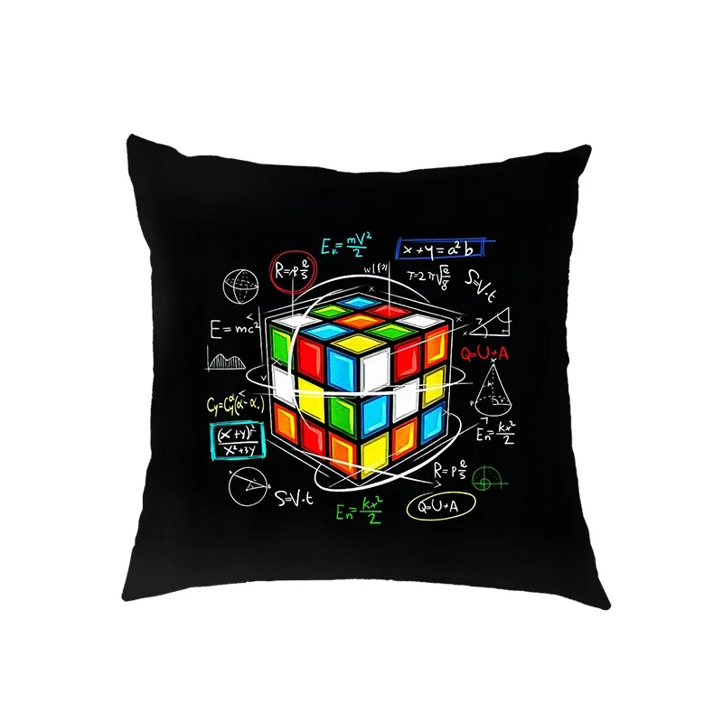 Magic Cube/ Math Formula Cushion Covers Periodic Table of Elements Pillowcase Home Sofa Decor Throw Pillow Cover for Living Roon