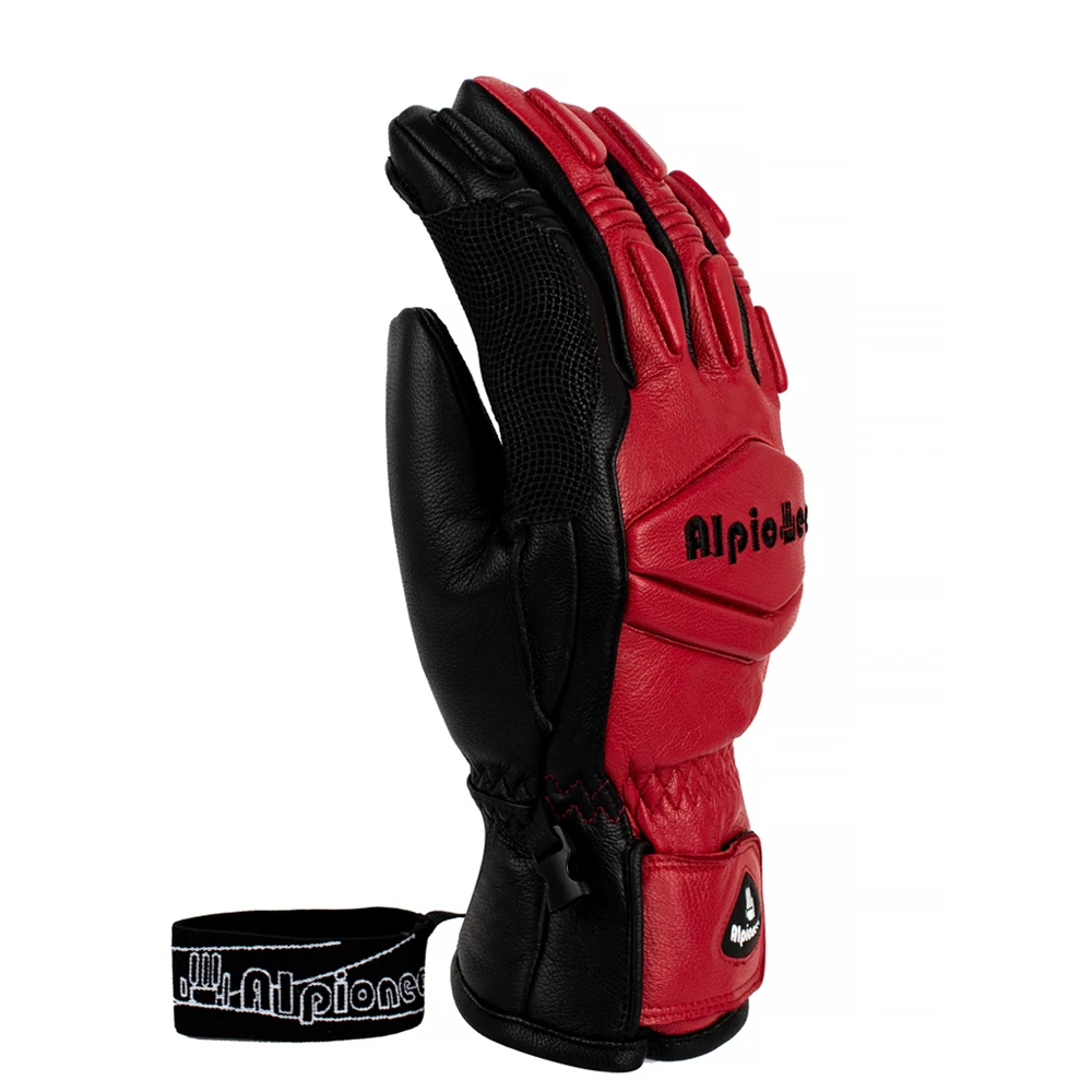 Guantes de esquí de cuero para hombres y mujeres, manoplas de Snowboard, moto de nieve, guantes cálidos de invierno, deportes de nieve impermeables