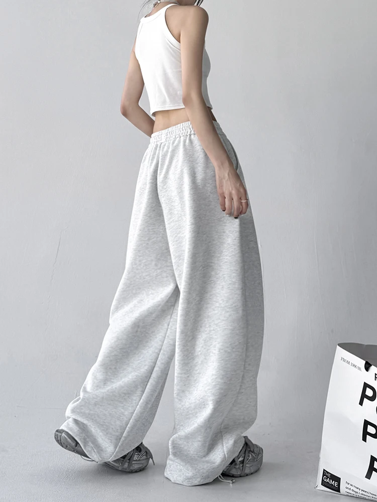 Spodnie damskie z wysokim stanem, szerokie nogawki, luźny krój, odzież sportowa do tańca, letnie, nowe, proste spodnie typu straight tube, styl Muyuzi.