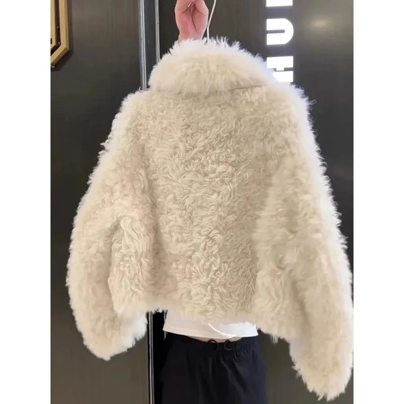 Women's Fur Coat 2026 Autumn Winter Jackets New Popular Fur Integrated Short Small Fragrance White Imitation Fur Jacket