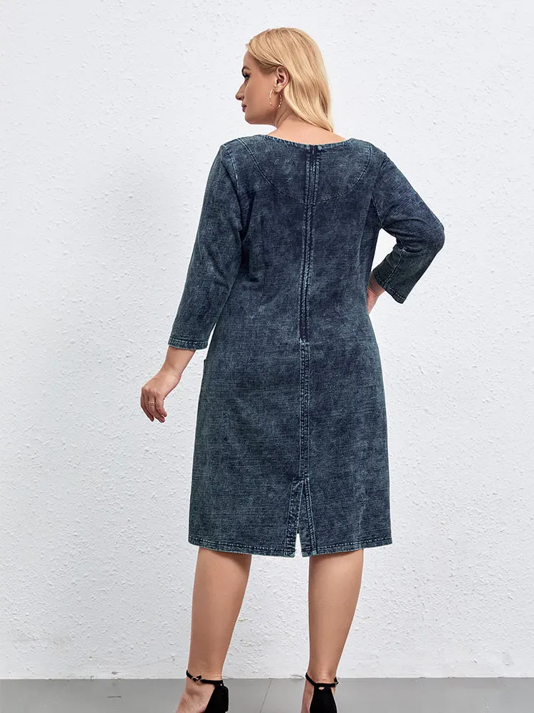 Robe en jean décontractée grande taille pour femmes, coupe ample, Mini robe, plusieurs couleurs disponibles