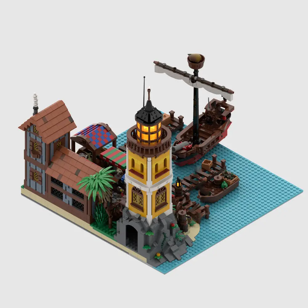 Modular Harbor Medieval Architecture for Pirates World 2155 Pieces MOC