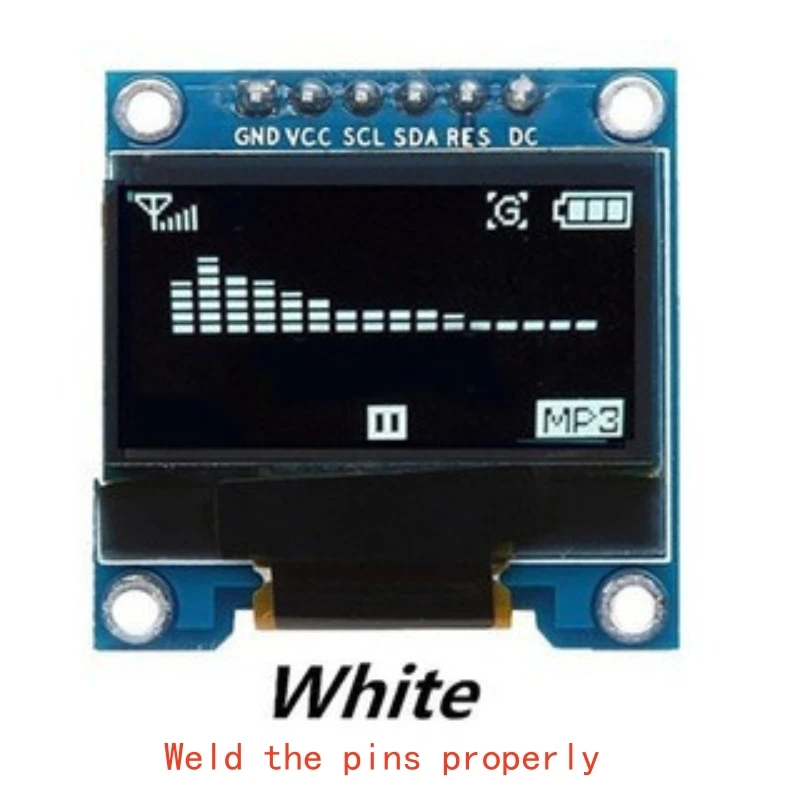 0,96-Zoll blau-weiß-gelb-blaues zweifarbiges IIC-Kommunikations-OLED-Displaymodul für 51-Mikrocontroller – Detail 5