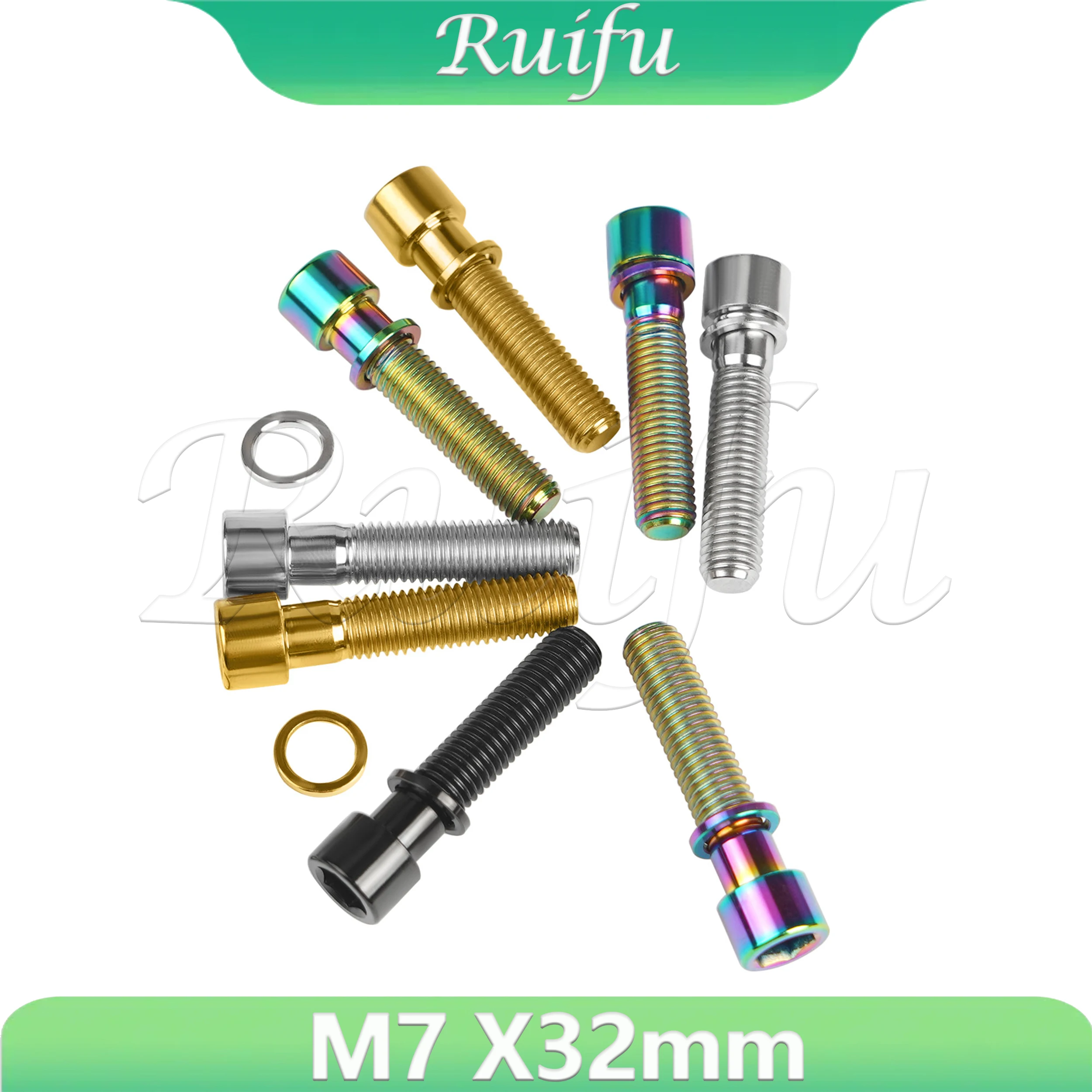 

Ruifu Titanium Bolt M7 x 32mm Hexagon Square Head With Washer