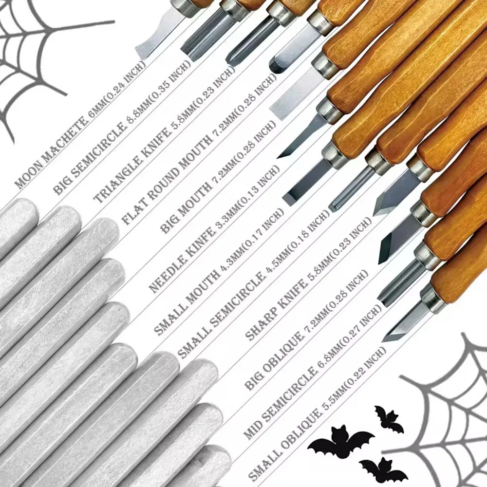 Handheld Carving Knife with Chisel, Used for Carving Professional Wood, 10/12/13pcs, Used for Basic Detail Carving, Carpenter