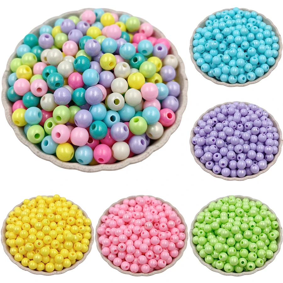 Sieraden Maken Accessoires Acryl Kralen Handwerk Maken Massief 100Pcs 6Mm Losse Kralen Glad Oppervlak Handgemaakt Materiaal