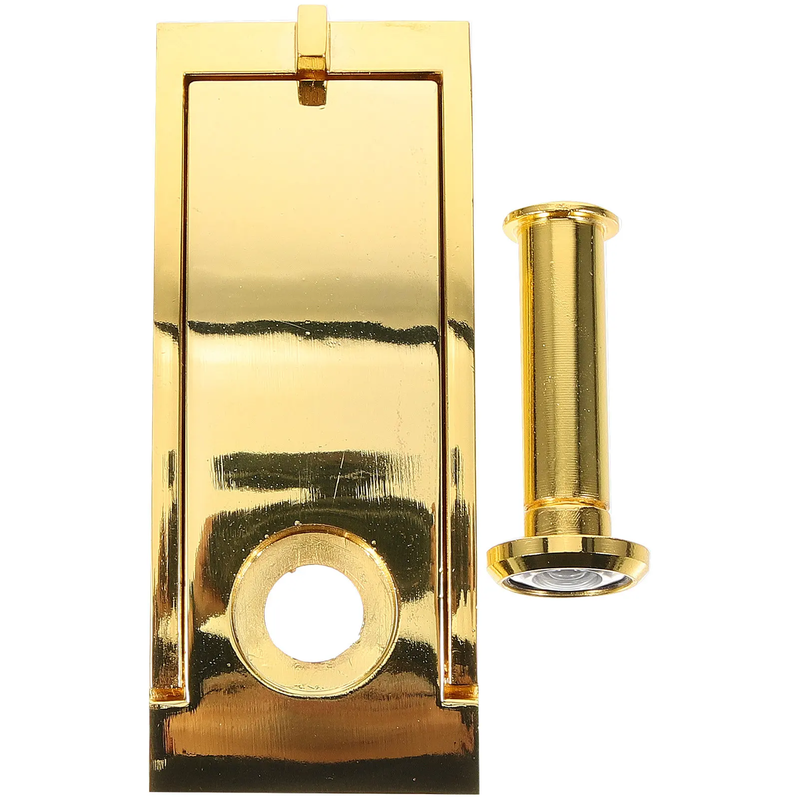 Premium Zinc Alloy Door Knocker with Built-in Peephole Security Viewer for Front Entry Doors Modern Stylish Door Knockers