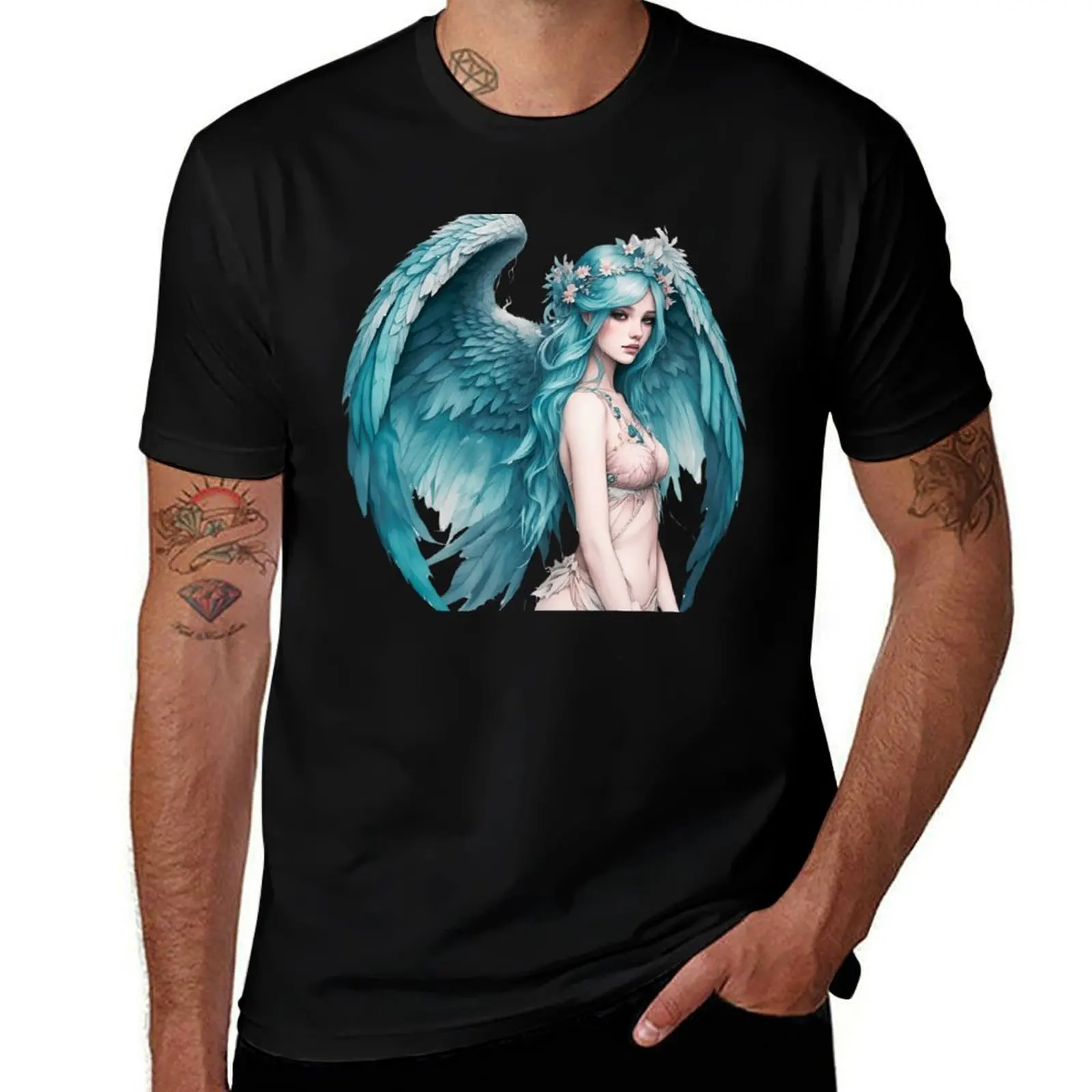 

Celestial Angel with Pastel Wings – Fantasy Art for Wall Decor & Digital Use, Fantacy Angel Clipart PNG, Digital downloa T-Shirt