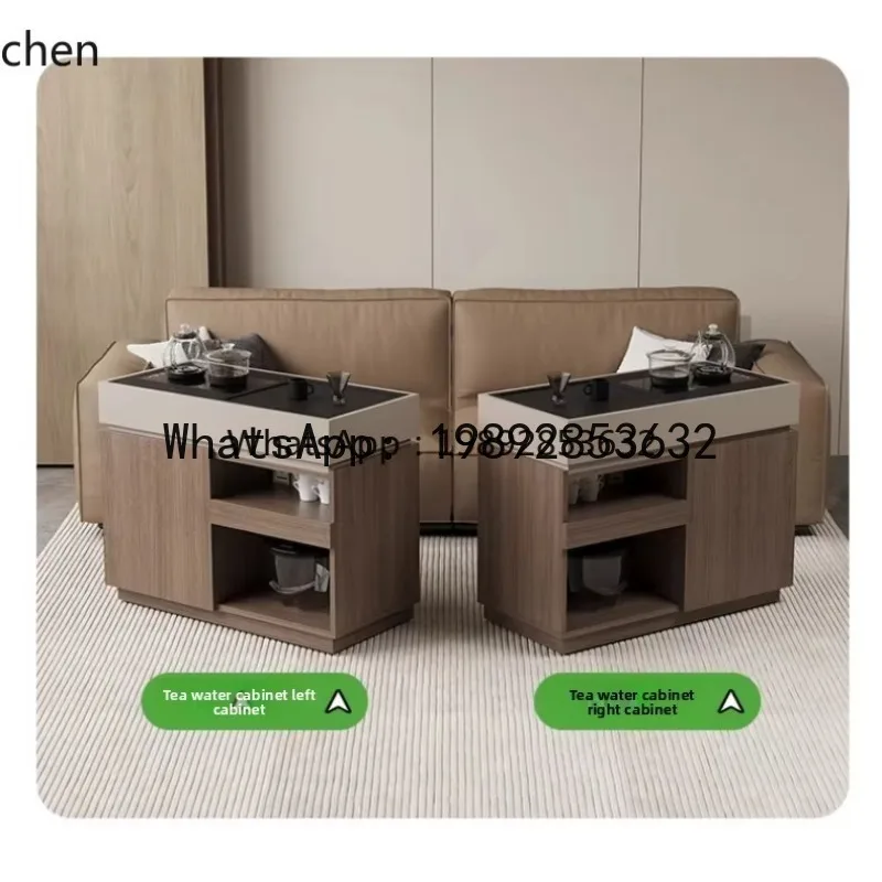 X1 sofa side cabinet tea cabinet movable solid wood home living room storage office tea table living room decoration