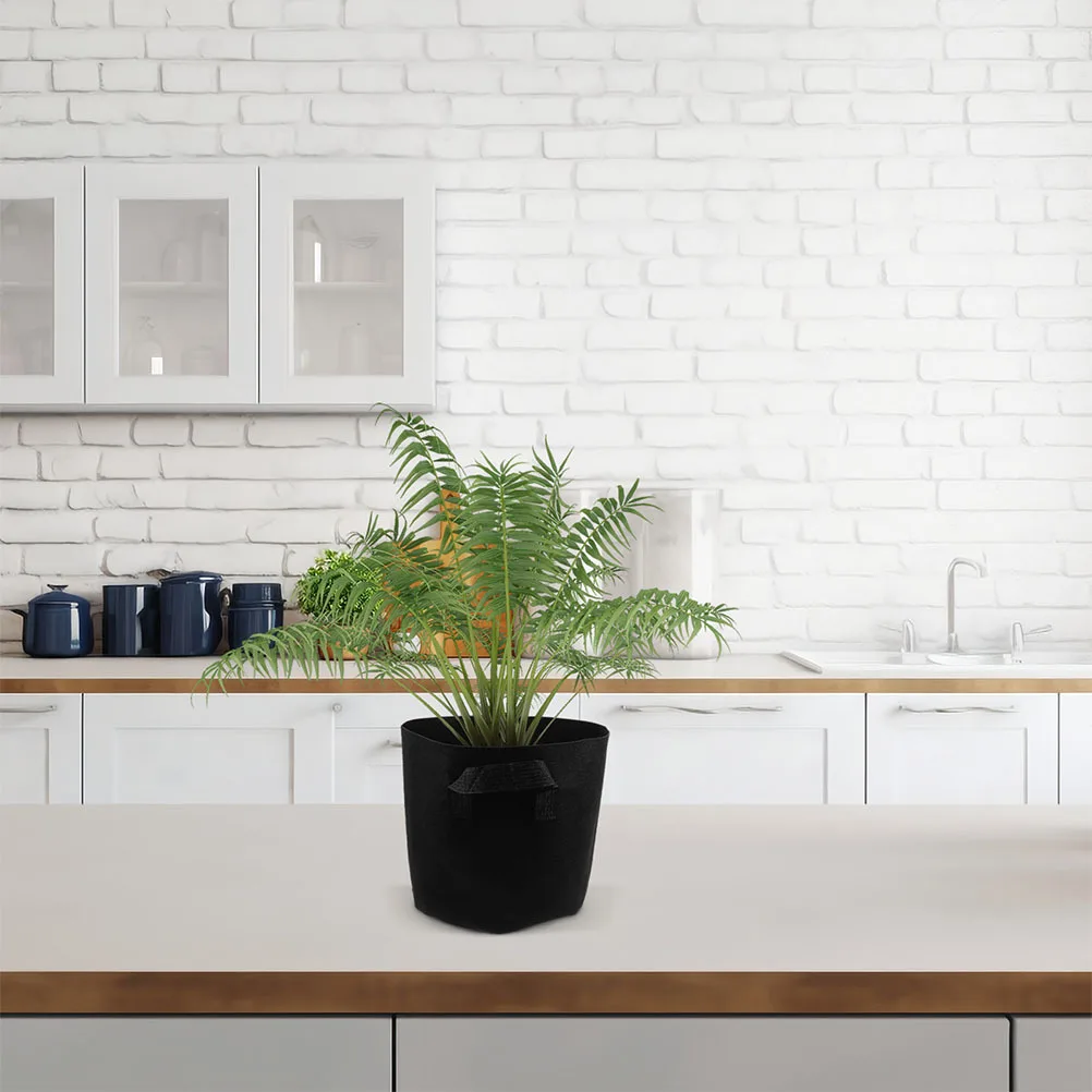 

5pcs 10 Gallon Felt Planting Bags Heavy Duty Fabric Grow Bags For Vegetable Fruit Tree Nursery Garden Pots With Handles