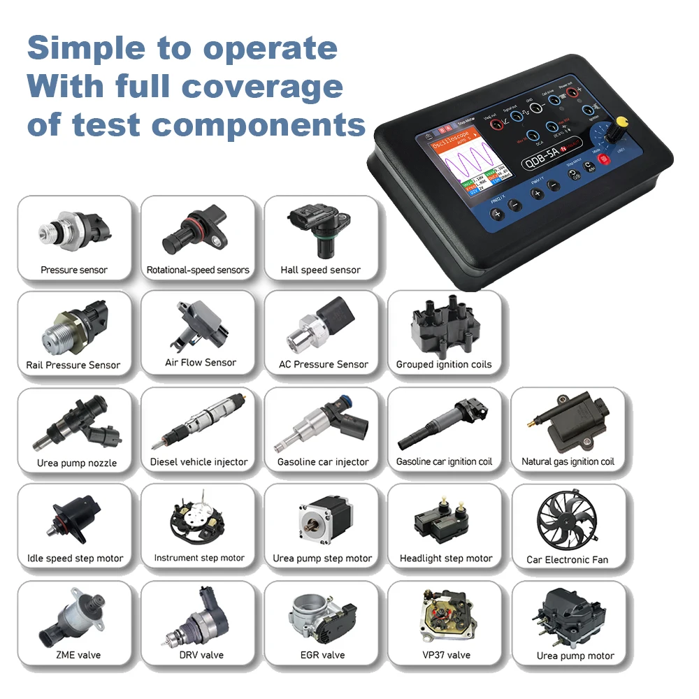 QDB5A راسم الذبذبات السيارة المتعدد 2/3/4-سلك ملف الإشعال تستر لتويوتا فولفو نيسان هوندا الاستشعار الملف اللولبي صمام تستر #6