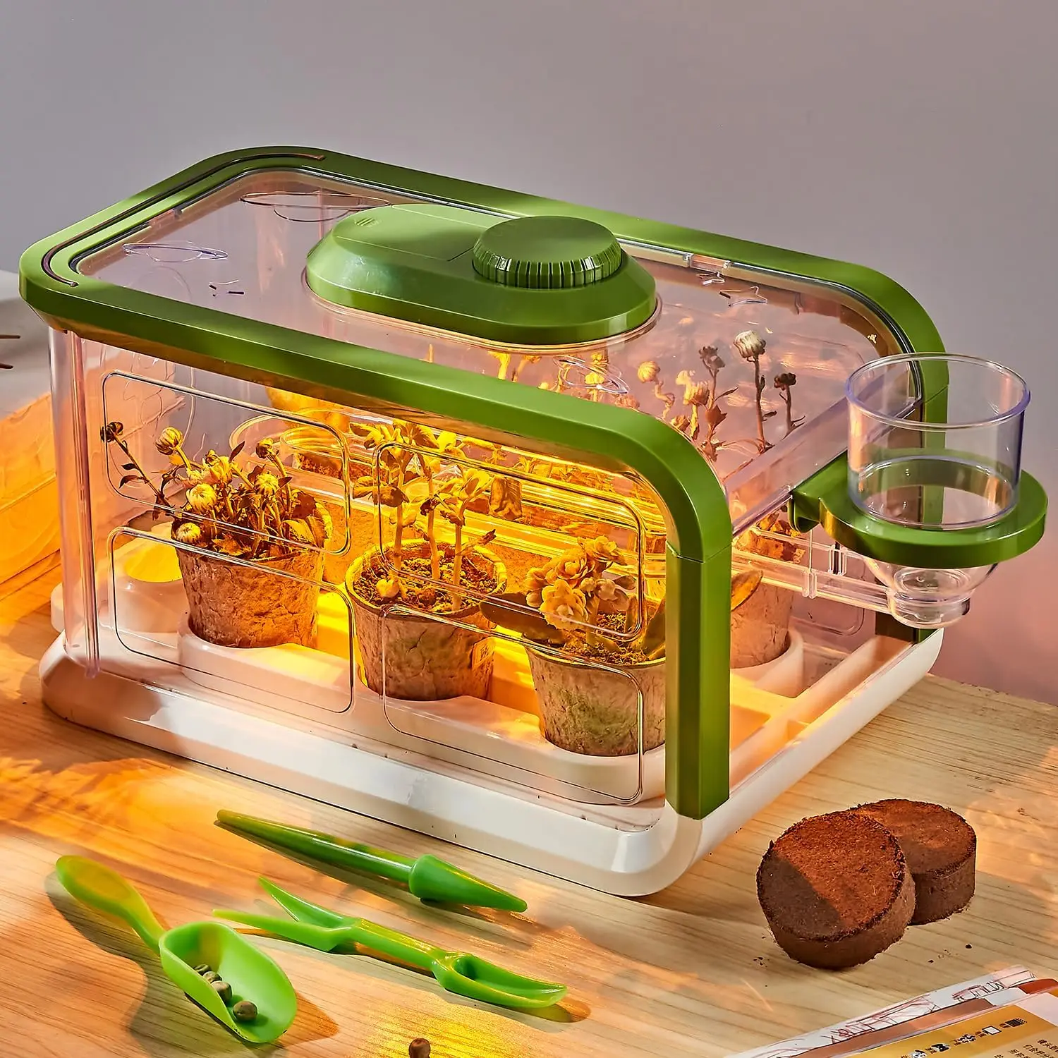 

Детский набор для выращивания растений, детский садовый набор для выращивания теплиц с капельным орошением и подсветкой для выращивания растений, научные игрушки STEM, террариум