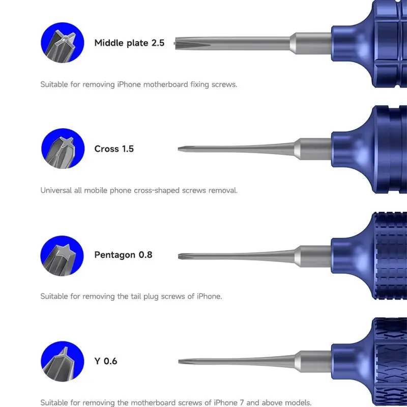 Mechanic 4 in1 Precision Screwdriver High Hardness Magnetic Bit Y Pentagram Cross for Phone Repair Professional Screwdrive Set