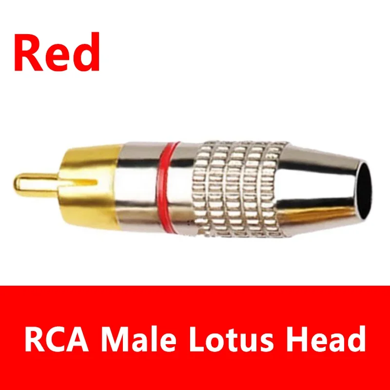 5/20/100PCS RCA Male Connector Non Solder plug high quantity Adapter for Audio Cable Plug CCTV camera Video Solder-Free