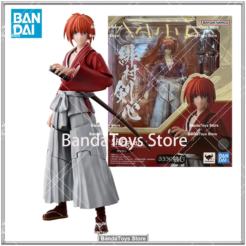 In Stock Original Bandai S.H.Figuarts SHF Kenshin Himura Rurouni Kenshin Meiji Swordsman Romantic Story Anime Action Model Toys