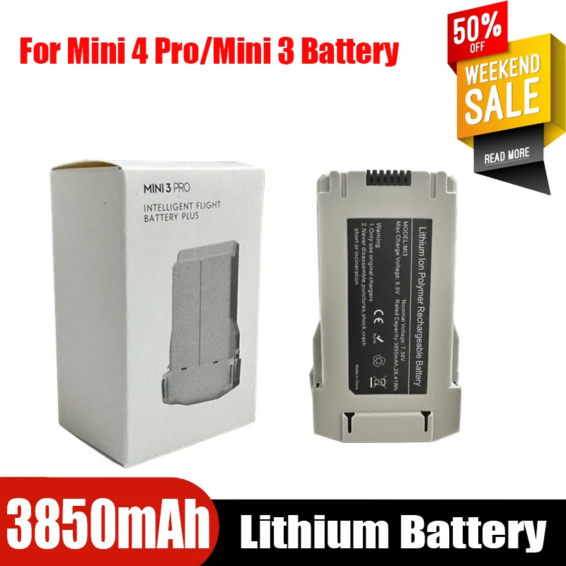

For Mini 4 Pro/Mini 3 intelligent flight battery plus capacity 3850mah flight time 47 minutes Compatible Mini 4 Pro/Mini 3 drone