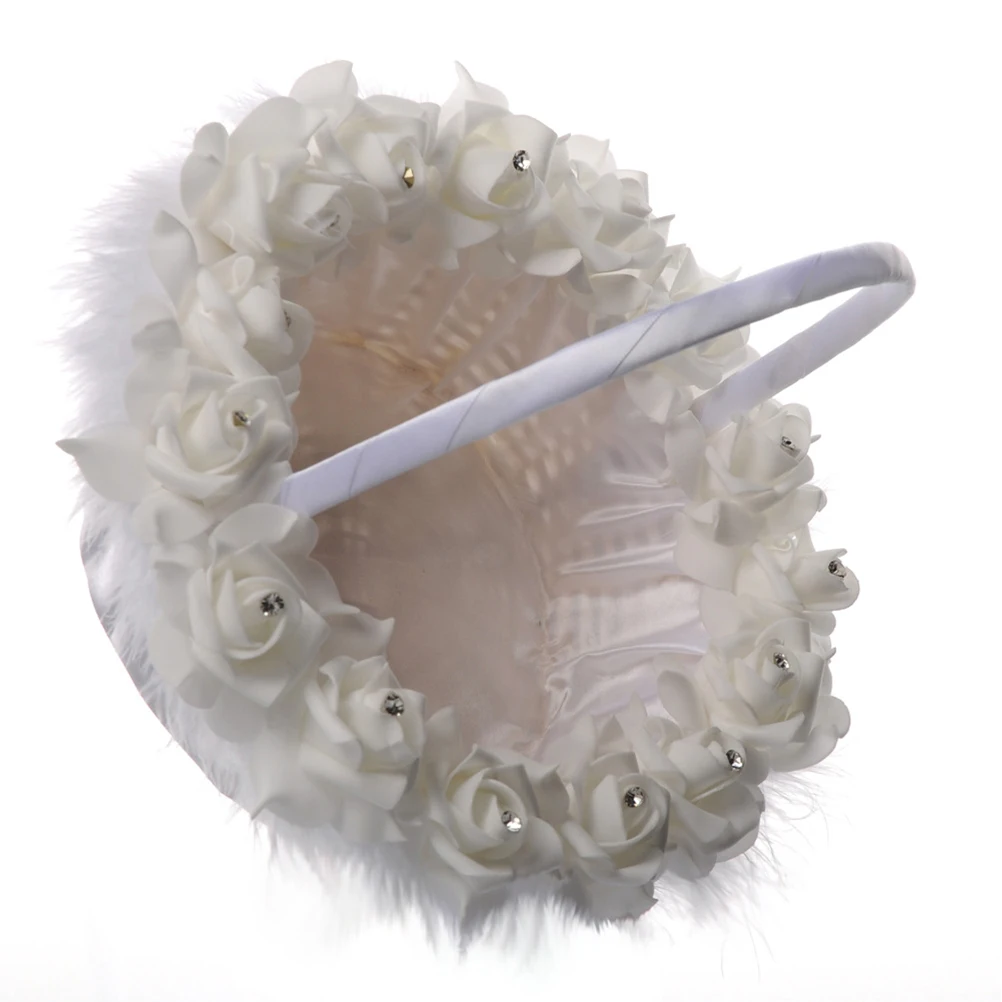 

Wedding Flower Baskets Bridal Delicate Basket for Pillow White Flowers Bridesmaid Bride Decor Elegant Banquet Storage