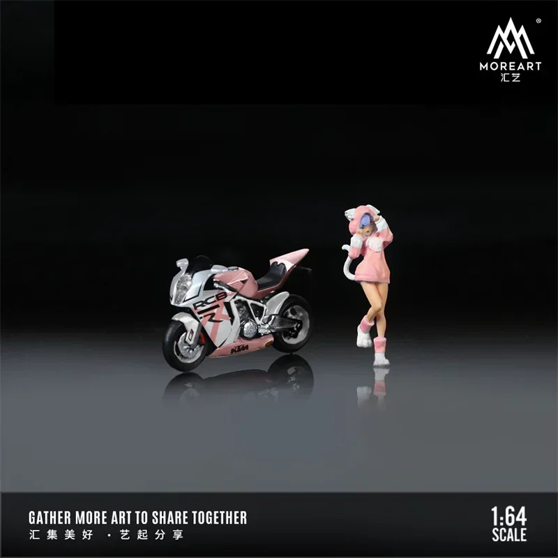 **Pre-Order** MoreArt 1:64 1190 Pink Girl Motorcycle Figure set