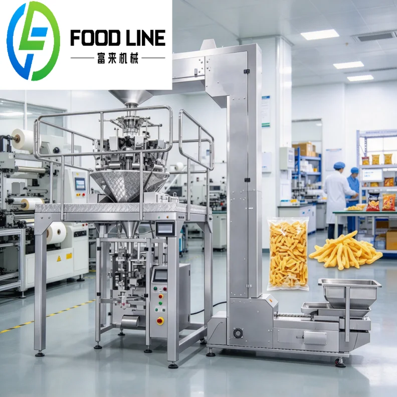 Potato Chip Snack Packaging Machine Nitrogen Flushing Nut Granule Filling Equipment for Candy Sachet Packing Customized