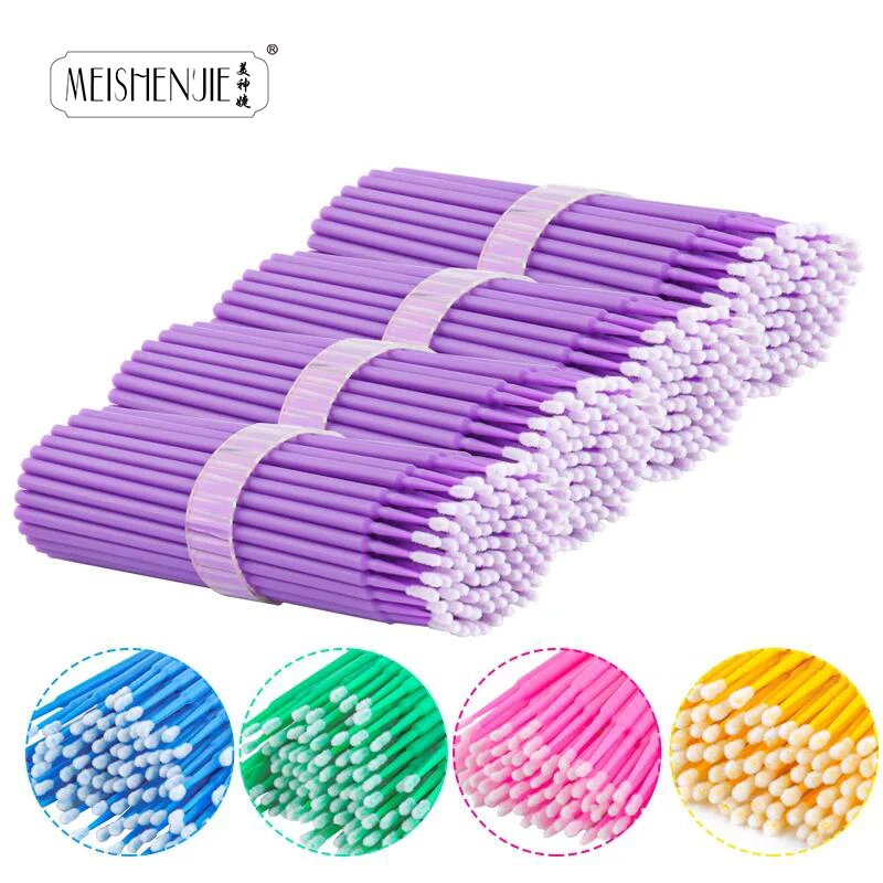 200/1000 Pcs Eyelashes Cotton Soft Swab Eyelash Extension Microbrush Applicators Individual Mascara Micro Brush Stick