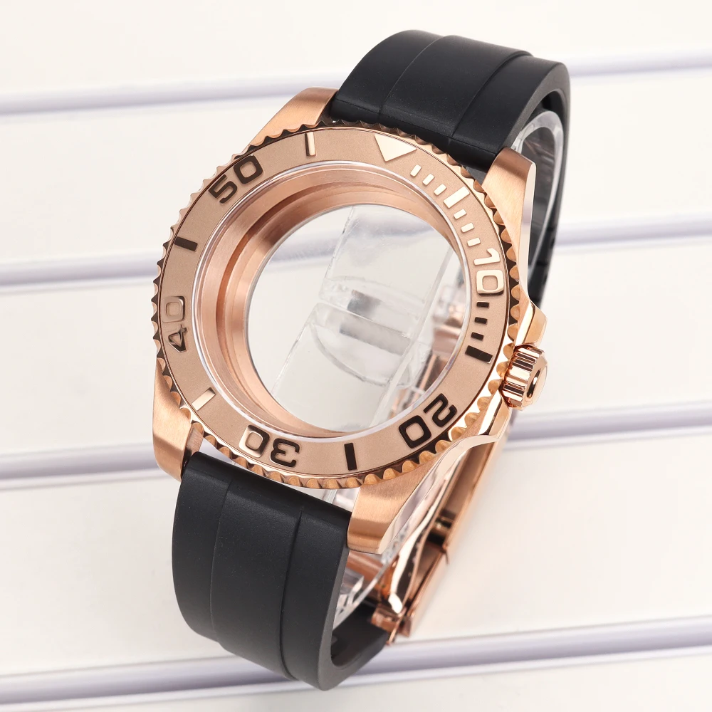 40mm Herren 20ATM Uhrengehäuse Gummiarmband Saphirglas für YACHT NH35 NH36 NH34 4R 7S26 Miyota 8215 ETA2824 Automatik-Uhrengehäuse Ersatzteil – Detail 11