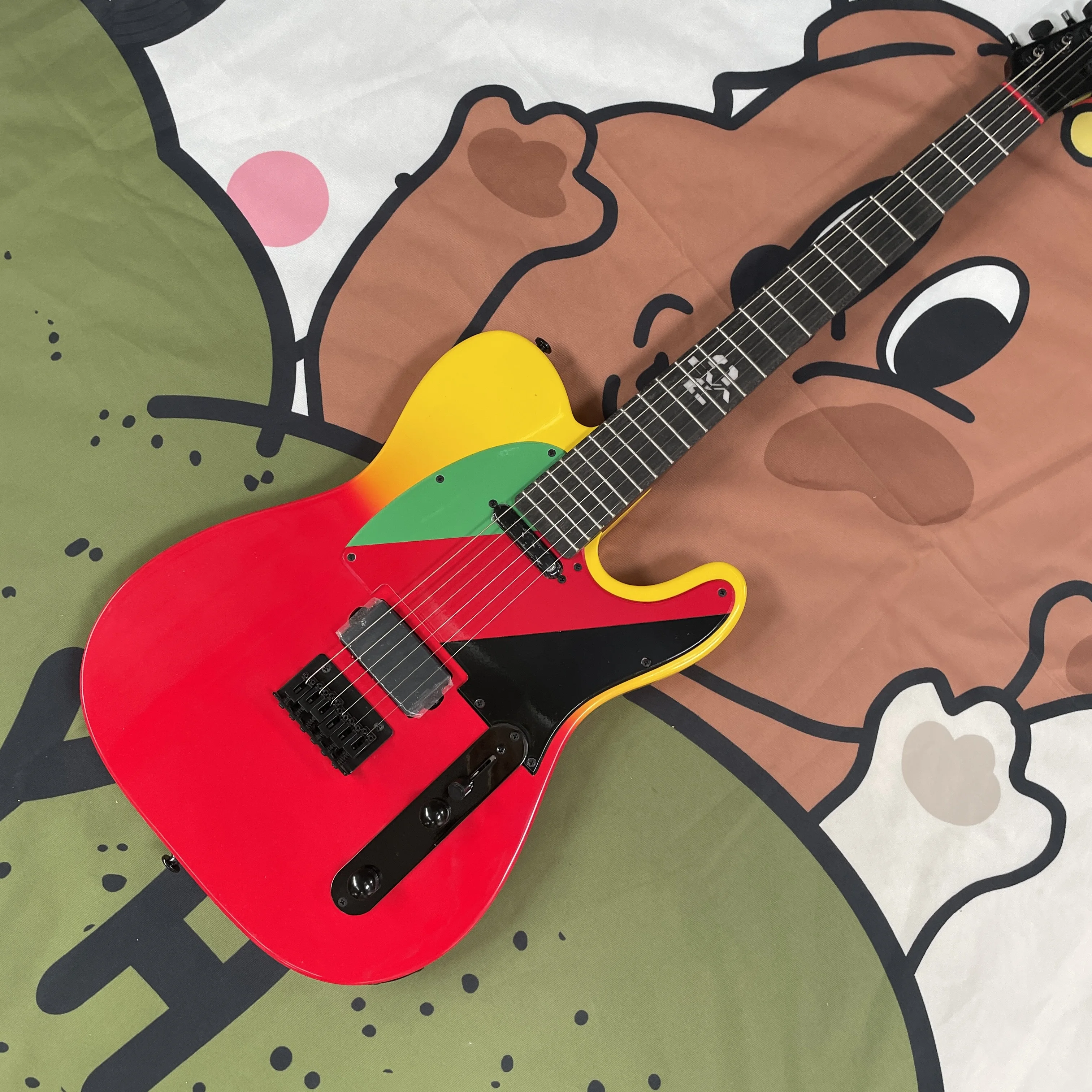 Vintage 6-string three-color electric guitar with mahogany body guitars, beginner-friendly, great value for money guitarra