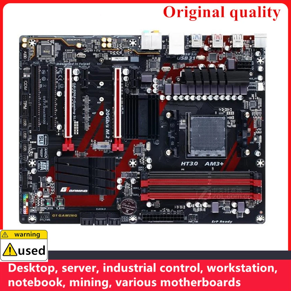 GA-990X-Gaming SLI 990X-Gaming Motherboards Soquete, AM3 + DDR3, 32GB para AMD, 990X, 990FX, Desktop Mainboard, SATA III, USB 3.0