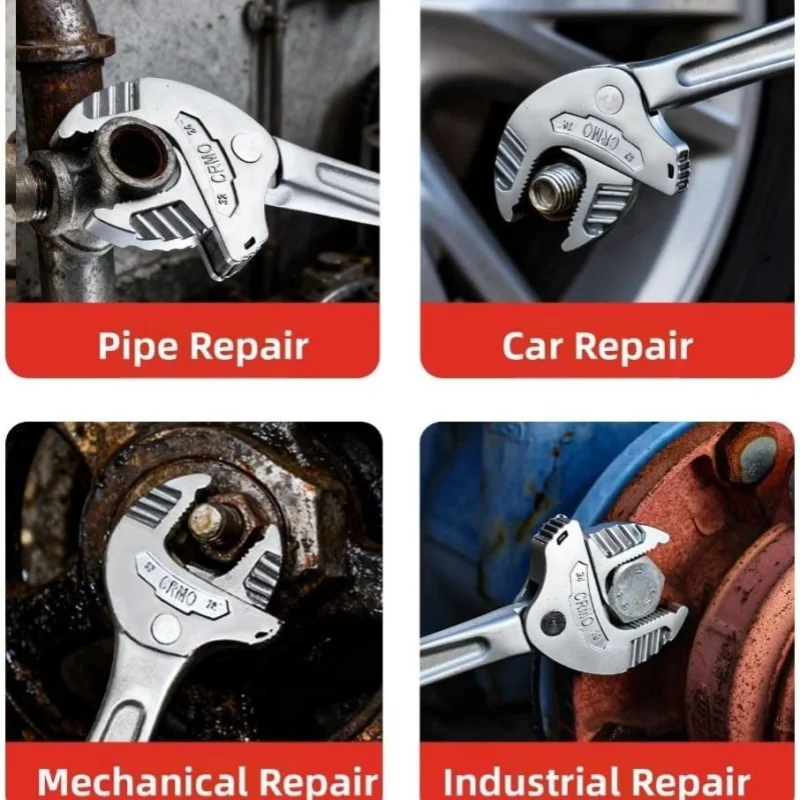 Selbstverstellbarer Schraubenschlüssel, Schneller Automatischer Ratschen-Rohrschlüssel, Mehrzweck-Maulschlüssel für Mechaniker und Heimwerker – Detail 6