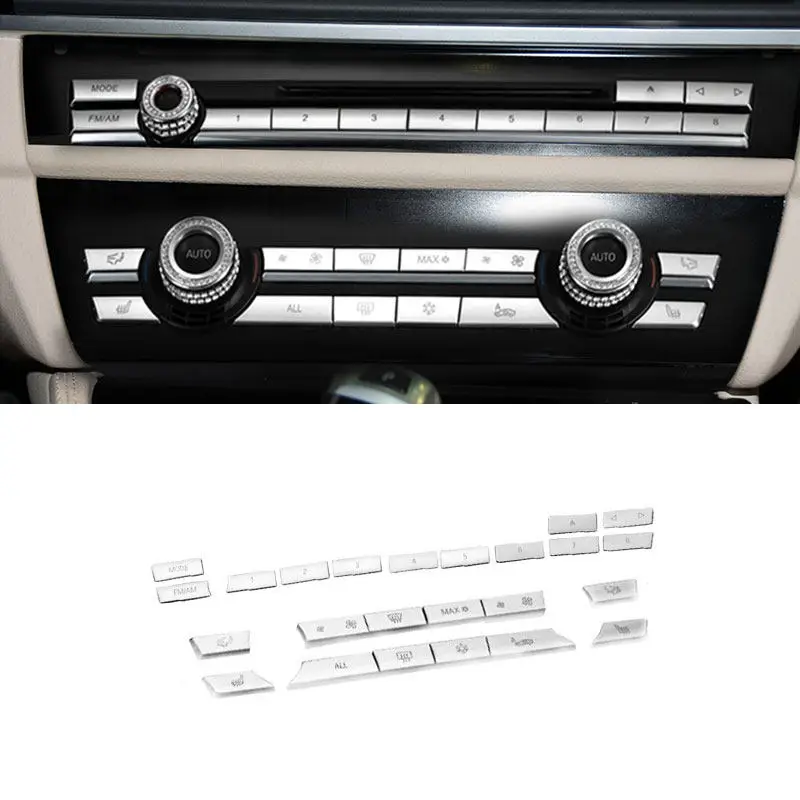 

For BMW F10 F18 F01 F02 F03 F04 F06 F12 F13 5GT F07 Car Center Air Condition AC CD Heater Fan Volume Control Switch Button Cover