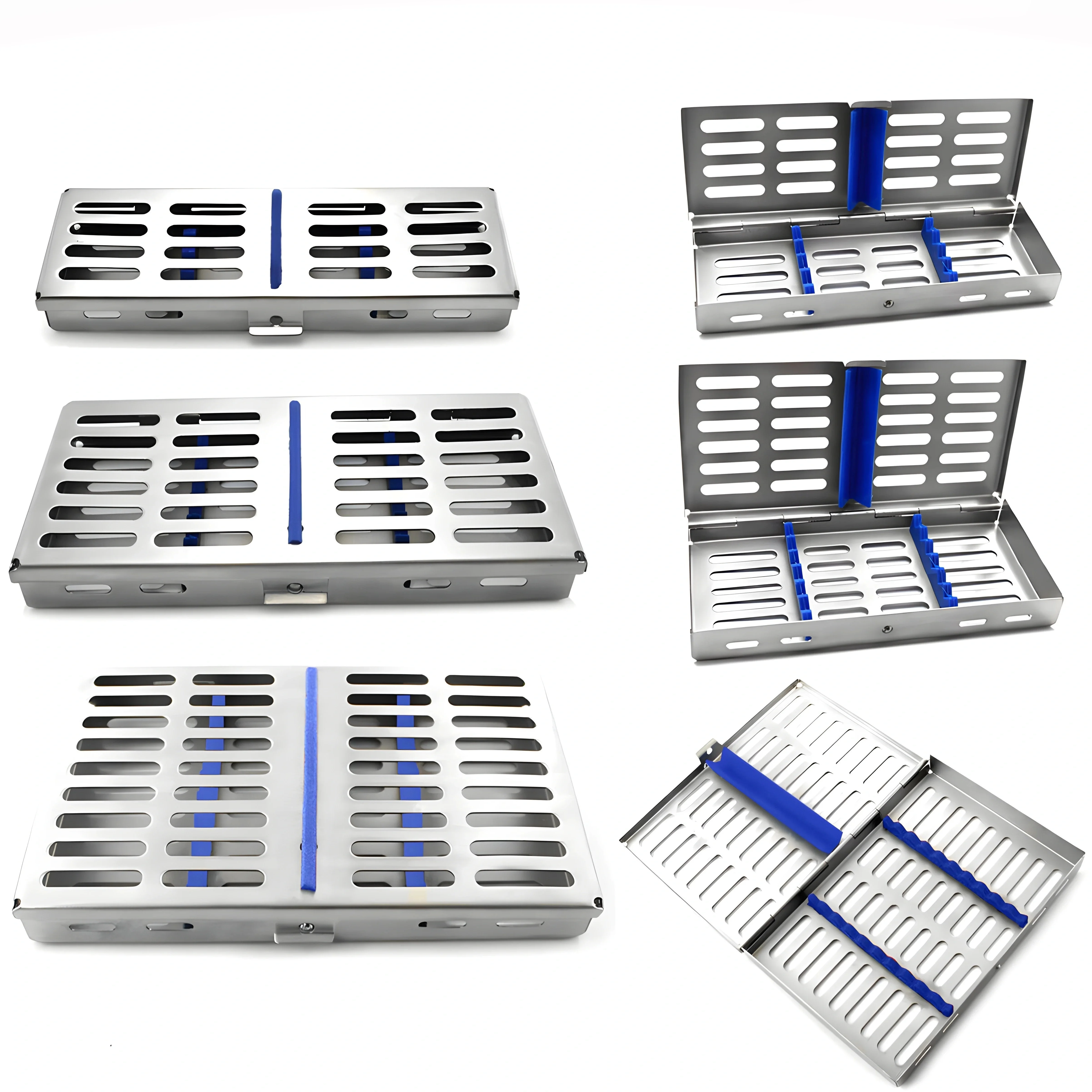 Sterilization Storage Box with Silicone Pad, Premium Stainless Steel Autoclavable Medical Case, CE & ISO Certified
