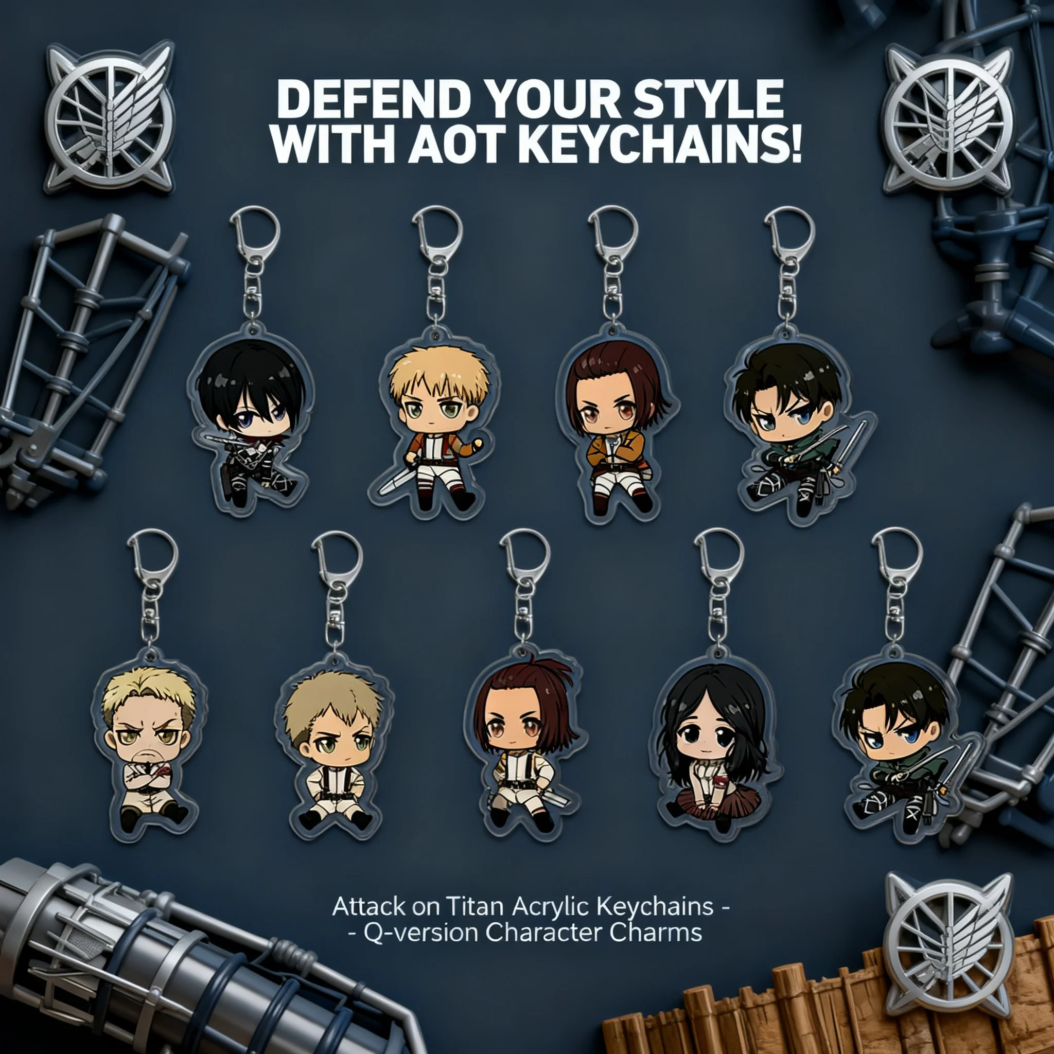 

Брелок «Атака Титанов»: Эрен Йегер, Микаса Аккерман, акриловый двусторонний брелок, аниме-мерч, коллекционный подарок для фанатов