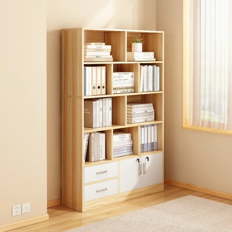 Firm Bookshelf Floor-to-ceiling bookcase Integrated cabinet Shelf against wall Office file cabinet Locker