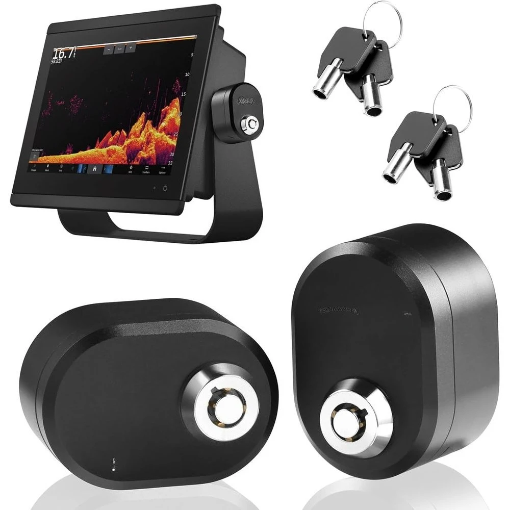 قفل صياد السمك، عبوتان من قفل رسم بياني لصيد الأسماك من الألومنيوم البيضاوي لتأمين وحدة الصيد إلى حامل Gimbal لـ Garmin وHumminbird وLowranc #1