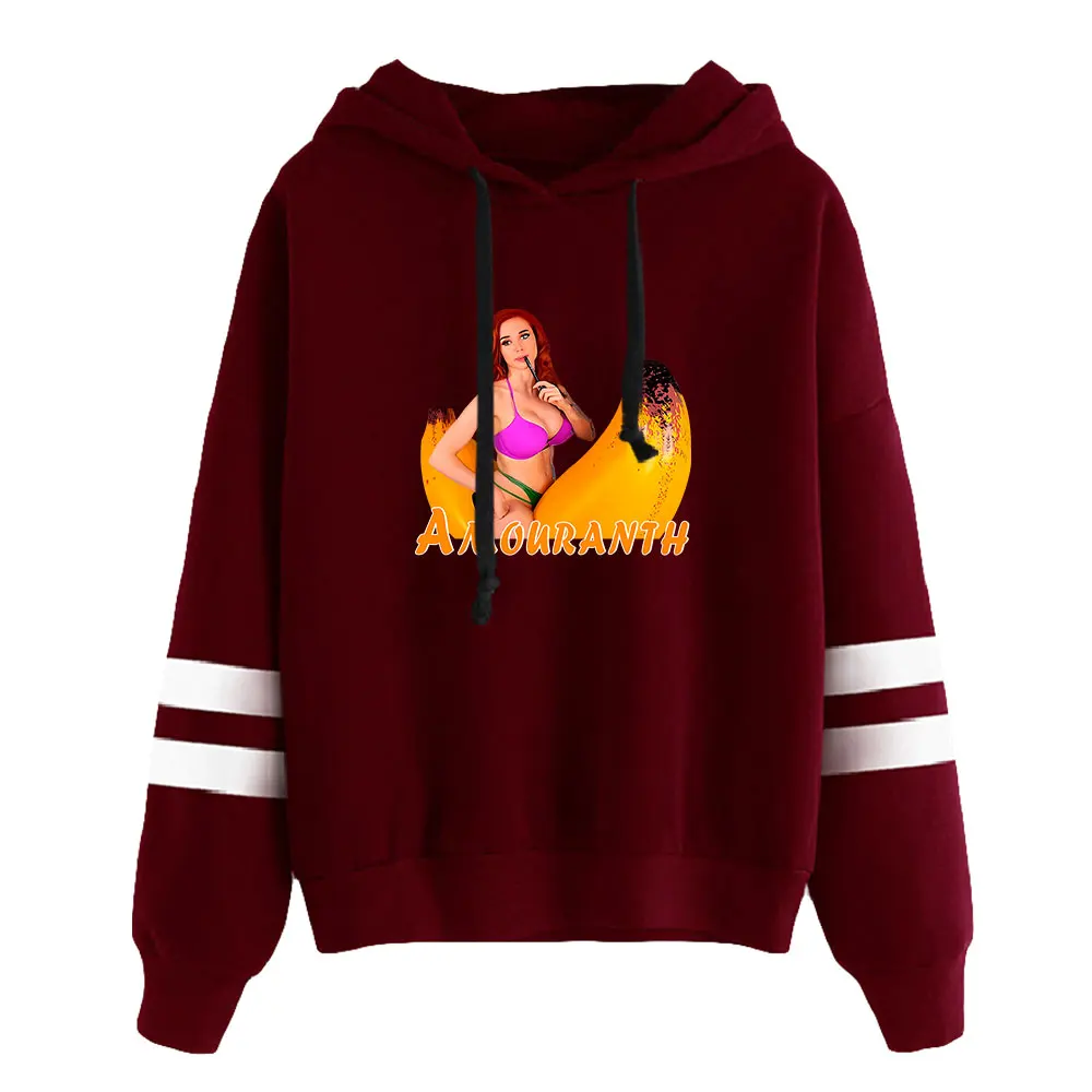 Amouranth Merch-Sudadera con capucha Unisex para hombre y mujer, ropa de moda con mangas paralelas, sin bolsillo, Youtuber joven