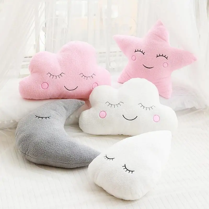 Cloud Moon Star Shape Pillow Soft Cushion Stuffed Toys for Children Baby Kids Girl Gift Home Hotel Decor