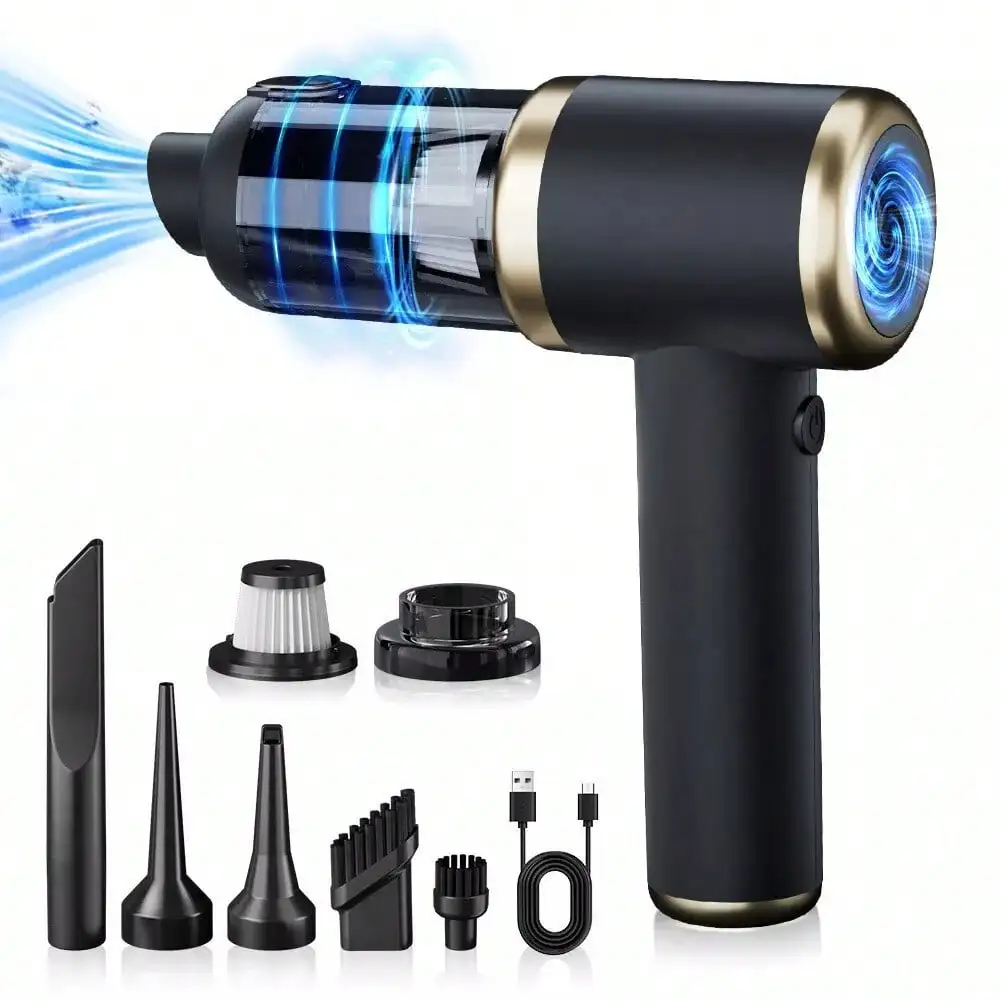 Upgraded Mini 4 In 1 Wireless Car Vacuum Cleaner, Rechargeable Handheld Vacuum & Air Blower Multi-Function Cleaning Tool