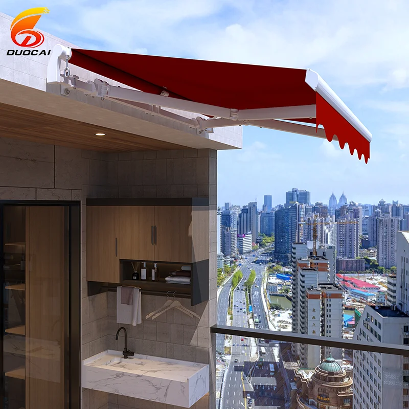 

Customizable Size Aluminum Electric Awning Telescopic Remote Control For Courtyard And Balcony