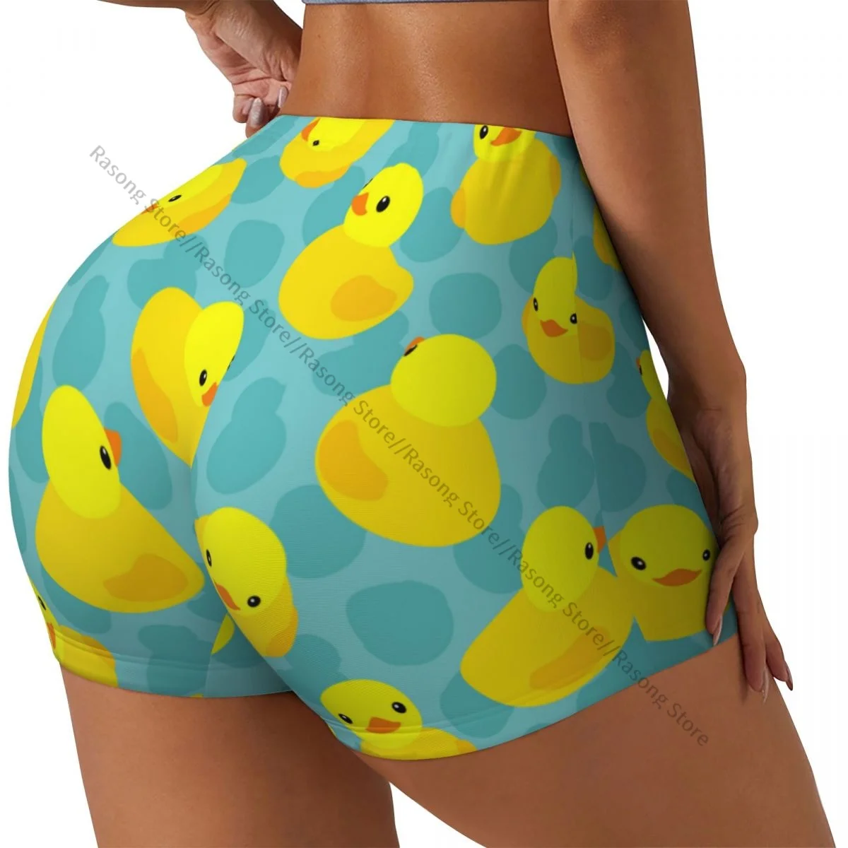 

Сексуальные узкие спортивные шорты на бедрах, забавные желтые резиновые утки, женские удобные шорты для йоги для фитнеса