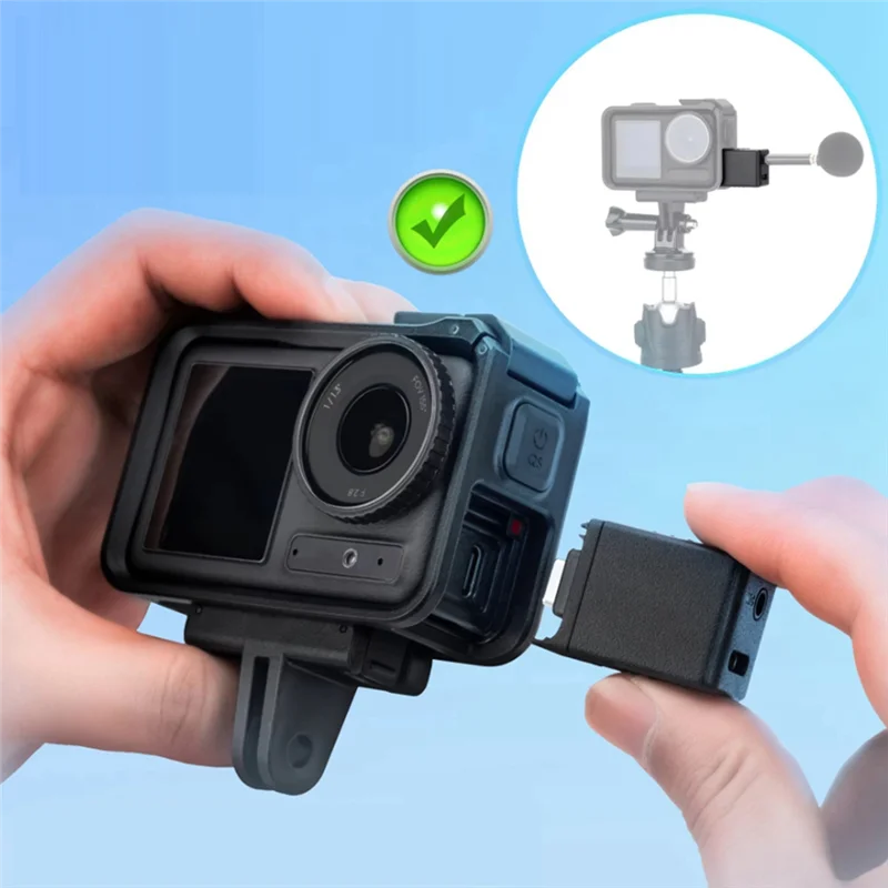 Adaptor Audio 3.5Mm dengan Port Pengisi Daya Tipe C Kamera Fordji OSMO Action 4/5 Pro Mendukung Input Mikrofon Eksternal