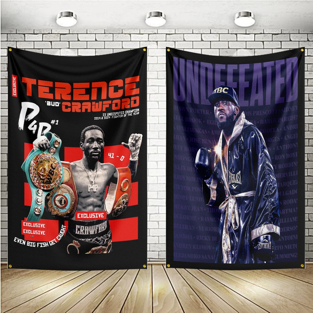 

T-Terence-CrawfordS UFC Boxing Legend Motivational Wall Poster Gym Tapestry Home Dorm Decor Inspirational Canvas Flag